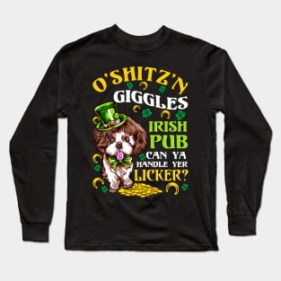 Shih Tzu Irish St Patricks Day O'Shitz'n Giggles Long Sleeve T-Shirt